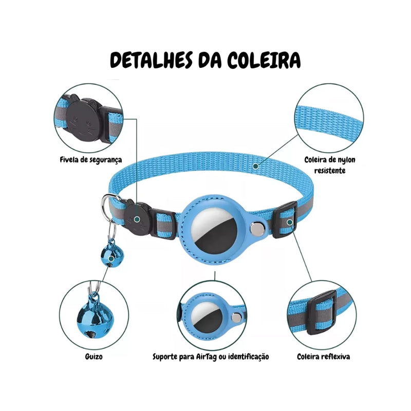 Coleira Pet com AirTag e Guizo | Delta  28